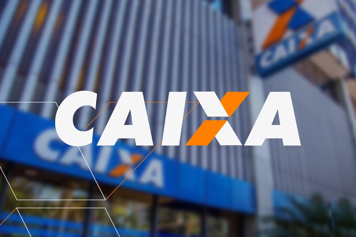 Fachada da Caixa Econômica Federal com logotipo em destaque