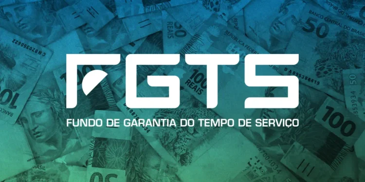 Imagem ilustrativa do uso do FGTS para comprar casa própria, com notas de reais ao fundo.