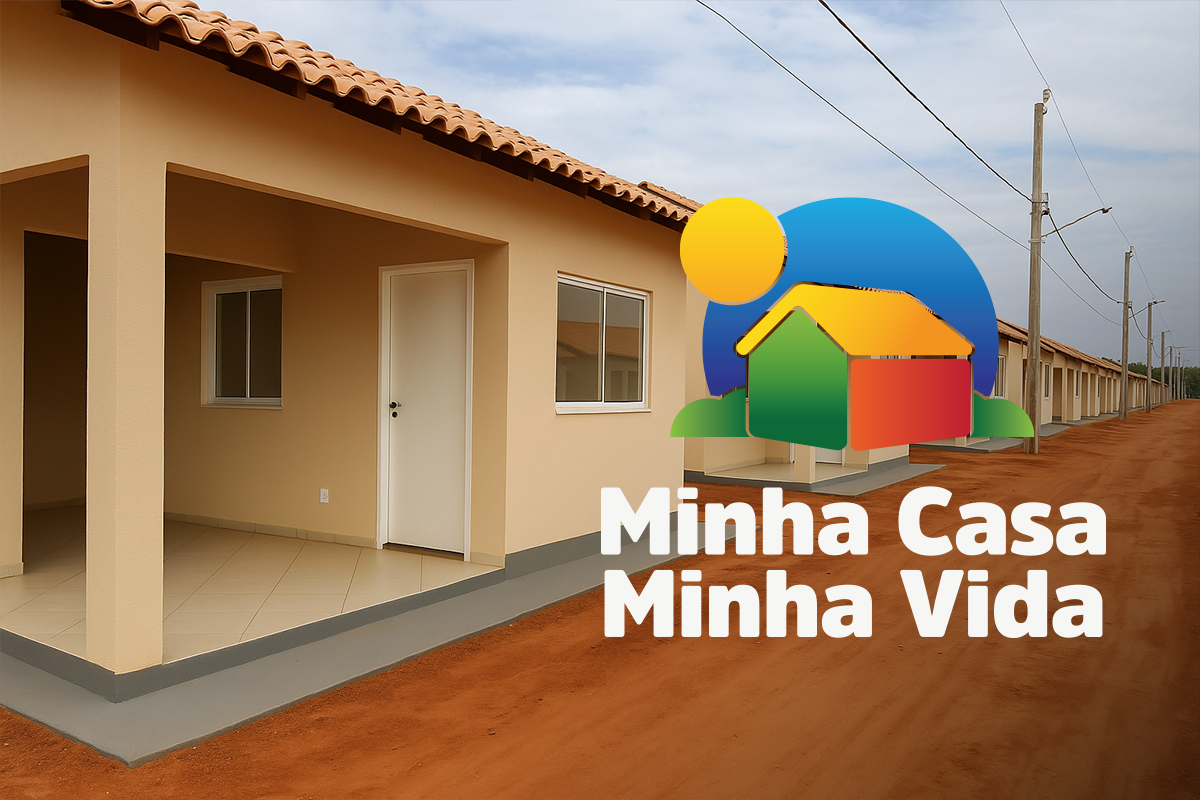 Casas populares do programa Minha Casa, Minha Vida com logotipo oficial