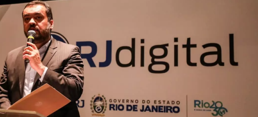 Governo em evento de lançamento do RJdigital, falando sobre a emissão digital da Carteira de Identidade