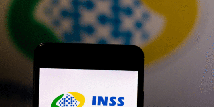 Logo do INSS com fundo ilustrativo de calendário de pagamentos de 2025.
