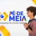 2 coisas que ninguém te contou sobre o pagamento do Pé-de-Meia em agosto 12 "Logo do programa Pé-de-Meia, com um estudante usando mochila, ao lado do texto 'Pé-de-Meia' e a frase 'A poupança do ensino médio'.