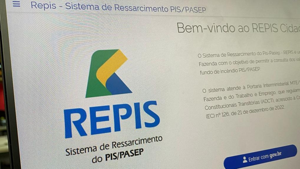 Tela inicial do sistema REPIS Cidadão, plataforma digital para consulta e resgates de valores do Fundo PIS/Pasep.