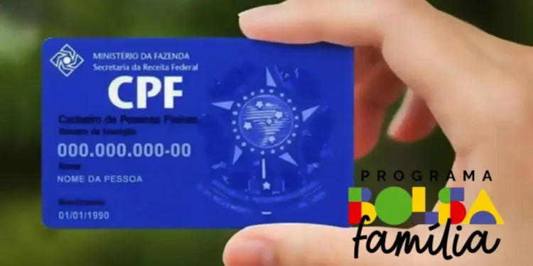 Cartão CPF com logo do Programa Bolsa Família